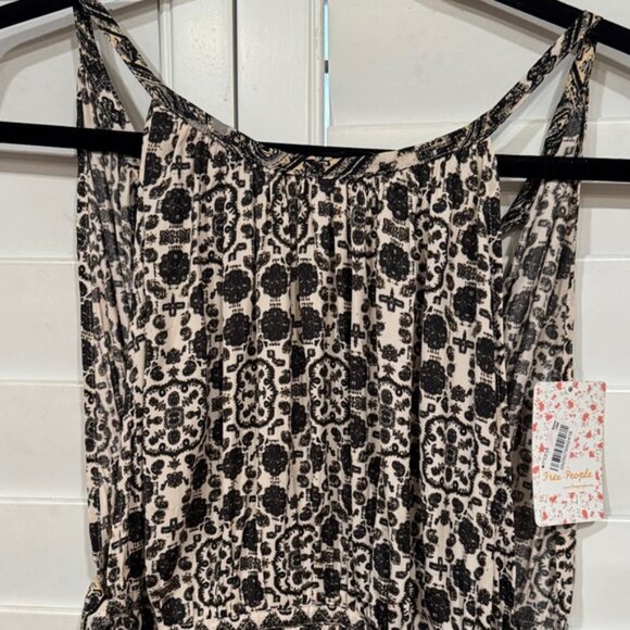 Free People Black and Cream Mini Dress - Picture 4 of 11